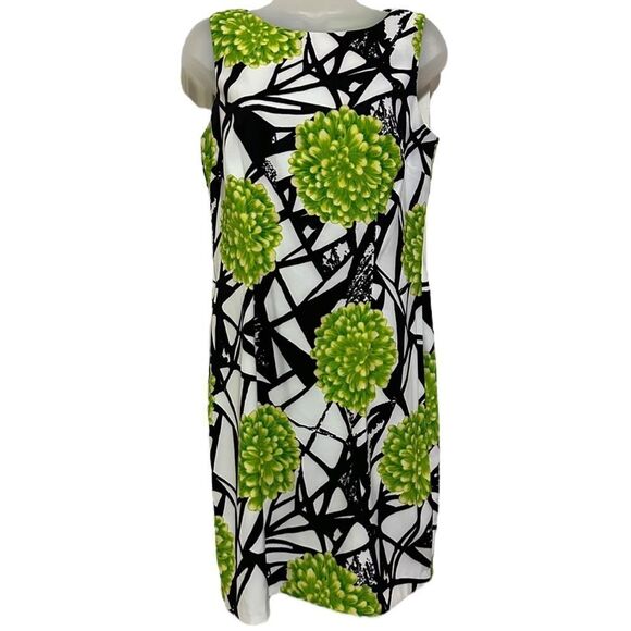 AGB Retro Neon Floral Office Formal Cocktail Sheath Sleeveless Midi Dress - Picture 1 of 7